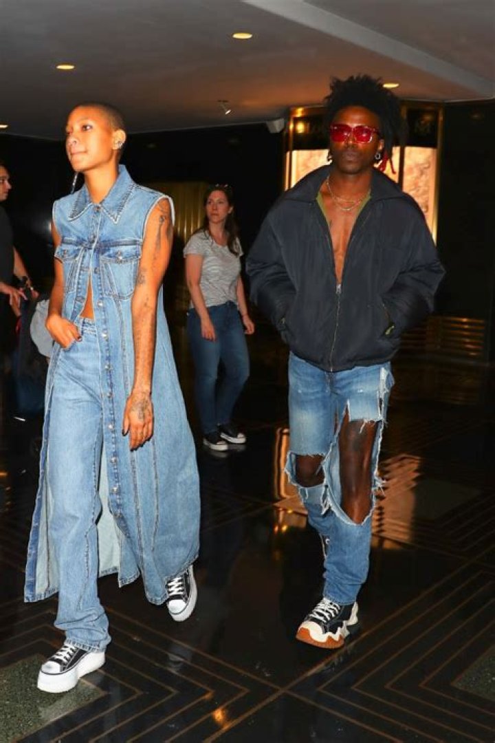 Willow Smith Wears Denim Vest With Nothing Underneath As She Twins With BF De’Wayne Johnson Before ‘SNL’